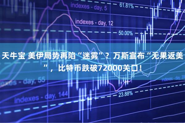 天牛宝 美伊局势再陷“迷雾”？万斯宣布“无果返美”，比特币跌破72000关口！